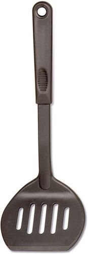 Heat Resistant 11.5" Black Nylon Slotted Round Spatula