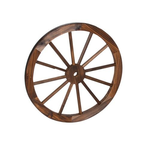 Wood Wagon Wheel Lawn Ornament