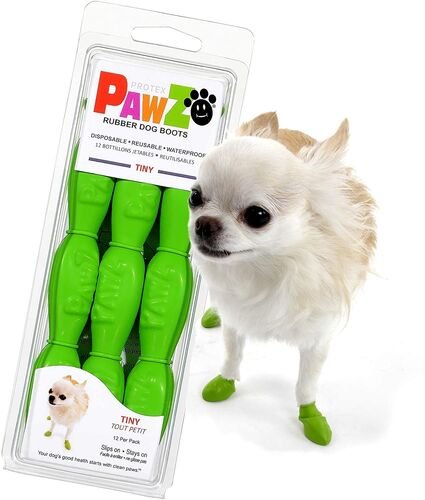 Natural Rubber Dog Boots - Tiny Apple Green