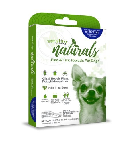 Naturals Flea & Tick Topicals for Dogs 3 Dose - Up to 15 lbs