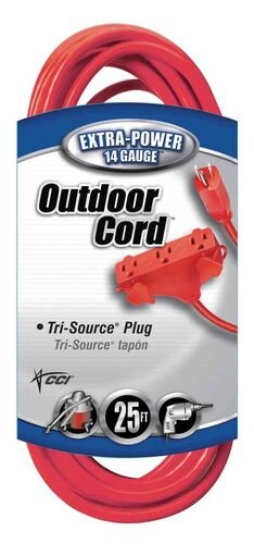 Outdoor 3-Way Power Block Extension Cord