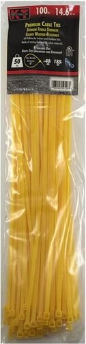 14.6" Standard Duty Cable Ties in Yellow - 100/pk