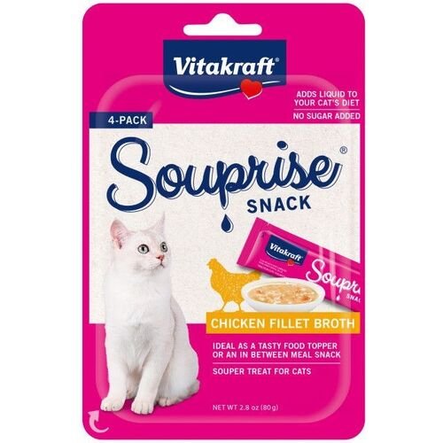 Souprise Chicken Fillet Broth Cat Treat 4 Pack Tubes - 2.8 oz