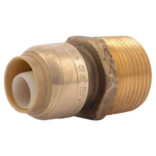 1/2" x 3/4" MNPT Push-to-Connect Brass Reducing Adapter Fitting