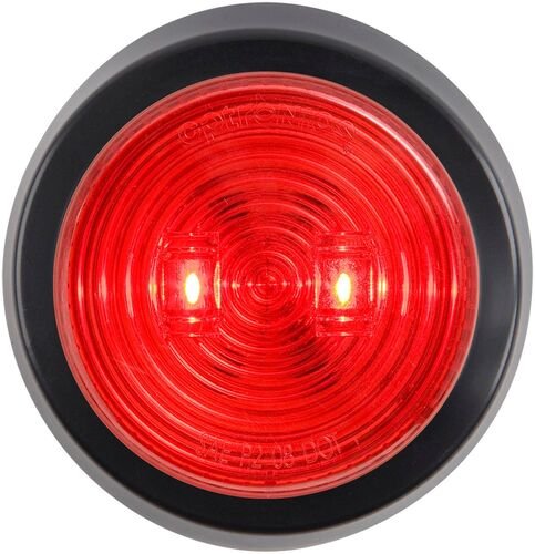 LED 2.5" Round Clearance/Side Marker Light Kits With Grommet In Red