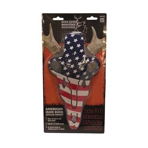 American Iron Buck Antler Mount American Flag