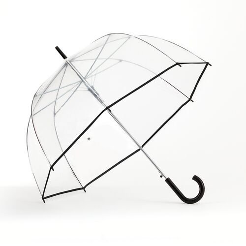 Auto Open 52" Arc Fashion Print Bubble Stick Umbrella In Clear