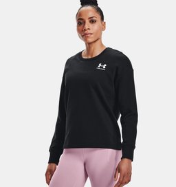 Women's UA Rival Fleece Oversized Crew Long Sleeve Top