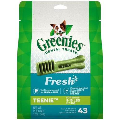 Fresh Flavored Teenie Dental Dog Treats - 43 Count