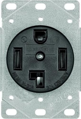 30 A, 125/250 V, 3 Pole, 4 Wire Grounded Straight Blade Electrical Receptacle