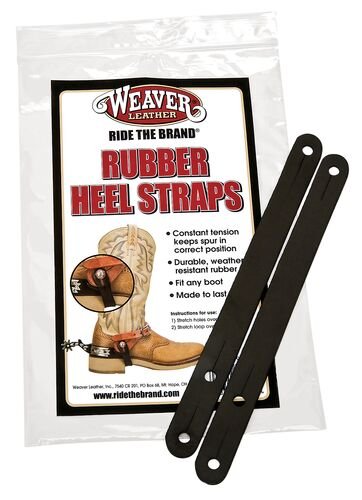 Black Rubber Spur Keeper Heel Straps