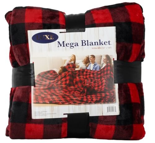 Luxe Red Buffalo Plaid Mega Blanket - 11' x 9'