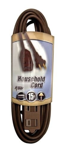 16/2 Gauge -15' Brown Indoor Extension Cord