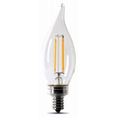 60-Watt Equivalent CA10 Candelabra Dimmable Filament CEC Clear Glass Chandelier LED Light Bulb