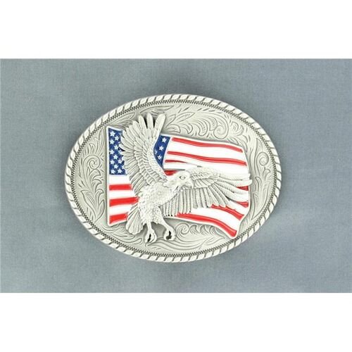 Men's Oval Eagle & Flag Belt Buckle