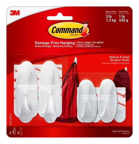 Command White Small & Medium Designer Hook Value Pack