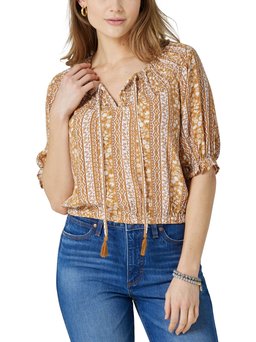 Women's Retro Short Sleeve Smocked Shirt