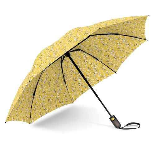 Unbelievabrella Reverse Printed Compact 47" Arc Umbrella In Jasmine