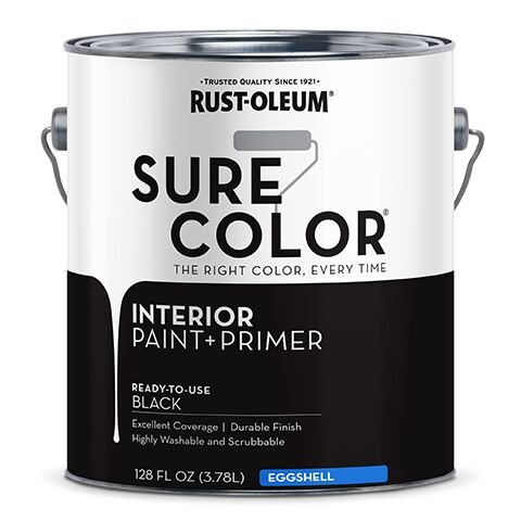 Sure Color Eggshell Finish Interior Wall Paint - Black